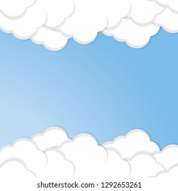 Sky with clouds on a sunny day. Vector illustration