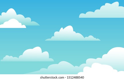 Sky Clouds On Sunny Day Vector Stock Vector (Royalty Free) 1512488540 ...