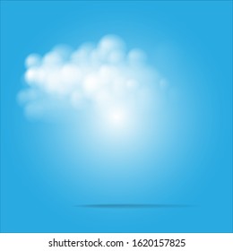 Sky with clouds on a sunny day. Vector illustration