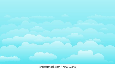 Sky with clouds on a sunny day. Vector illustration.