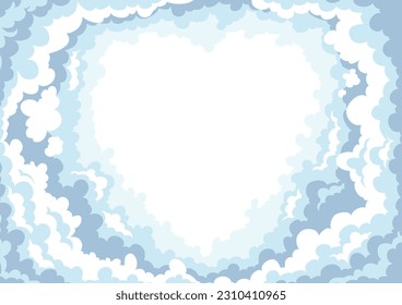 sky with clouds on white background illustration