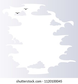Sky and clouds in pastel tones. Background. Vector background.