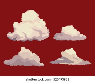 sky clouds red background design