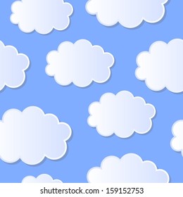 Sky and clouds seamless pattern.