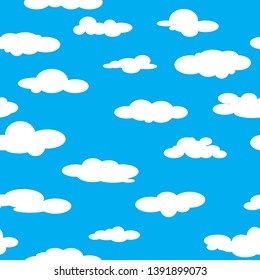 sky and clouds seamless pattern cartoon background wallpaper