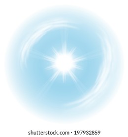 Sky with clouds and the sun. EPS10 vector.
