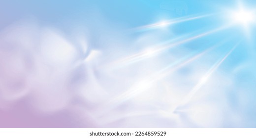 Sky with clouds and sun rays.