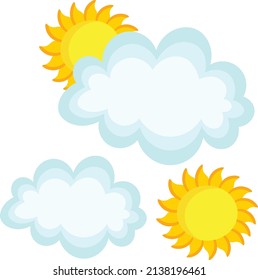 Sky clouds and sun Vector Clipart