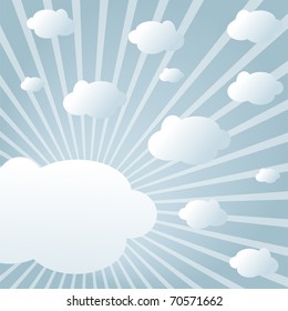 Sky with clouds in sunlight in modern style (eps10)