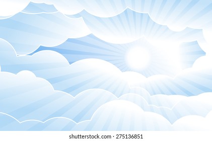 Sky with clouds vector