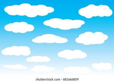 Sky with clouds vector, Clouds background
