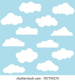 Sky clouds vector icon illustration
