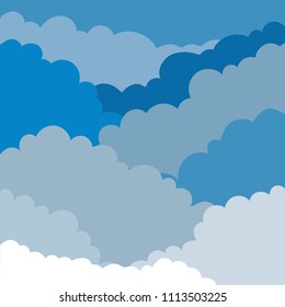 Sky and Clouds. Vector illustration.