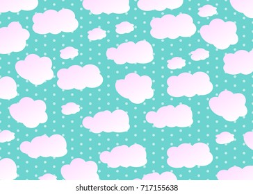 Sky with clouds. Vector illustration. Baby background.