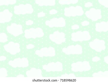 Sky with clouds. Vector illustration. Baby background.