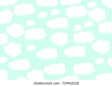 Sky with clouds. Vector illustration. Baby background.
