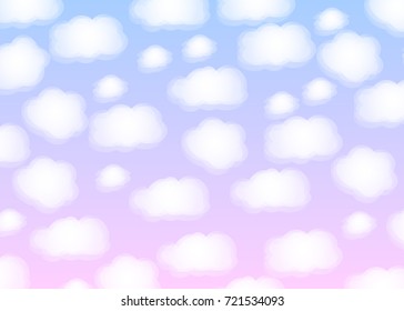 Sky with clouds. Vector illustration. Baby background.