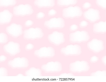 Sky with clouds. Vector illustration. Baby background.