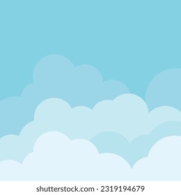 Cielo con imagen vectorial de nubes o clipart