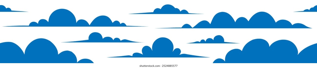 Sky clouds vector pattern flat style