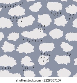 Sky clouds vector seamless pattern.
