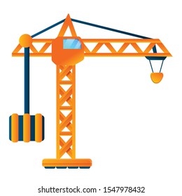 Sky construction crane icon. Cartoon of sky construction crane vector icon for web design isolated on white background