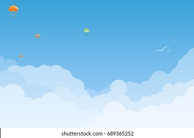 Sky Creates Space for Text Fill White cloud balloon  Bird - Graphic Design