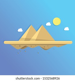 Sky Desert Island Vector Illustration