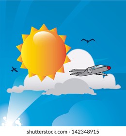 sky design over blue background vector illustration