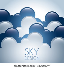 sky design over cloudy background vector illustration