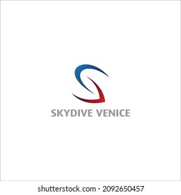 Sky dive Concept Logo Vorlage.