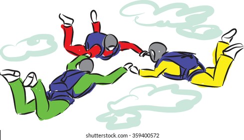 SKY DIVING ILLUSTRATION