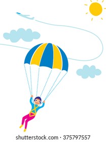 Sky diving illustration