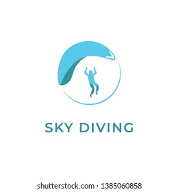 Sky Diving Logo Design Template Stock Vector (Royalty Free) 1385060858 ...