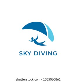 Sky Diving Logo Design Template