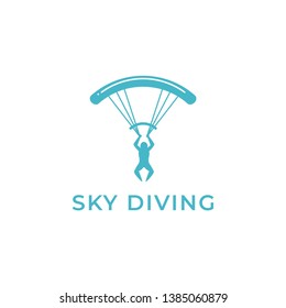 Sky Diving Logo Design Template