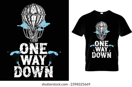 Sky diving t-shirt design.Colorful and fashionable t-shirt design for men and women.