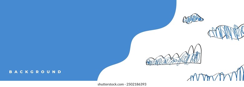 Sky doodle illustration template background.