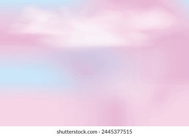 Sky or dreamy heaven background Sunset or sunrise nature cloud Pink white blue lilac soft fluffy clouds flying Evening or morning landscape vivid fantasy view Realistic Morning Summer Magic sky