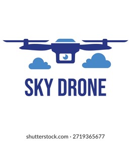 Diseño de logotipo minimalista plano de Sky Drone