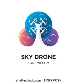 Sky Drone icon symbol or logo template