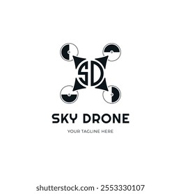 sky drone logo design template element