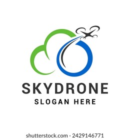 sky drone logo design vector illustration