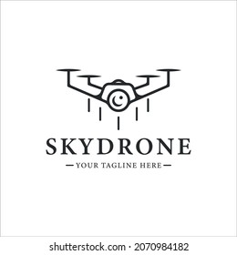 diseño gráfico del icono de la imagen de la línea del logotipo de los aviones teledirigidos