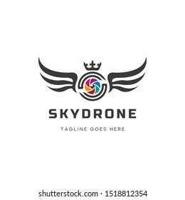 Sky Drone Photography Logo Icon Template Design