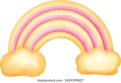 Sky elements, stars, sun, moon, rainbow, clouds