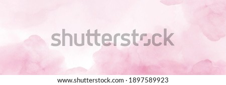 Sky fantasy pastel pink watercolor hand-painted for background