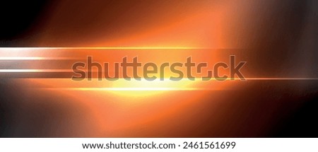 The sky is filled with an amber afterglow as a bright orange light illuminates the dark background, resembling a stunning sunset over the horizon