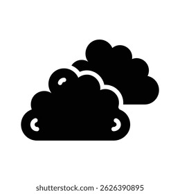 Um céu cheio de nuvens, simbolizando o tempo nublado.