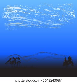 Ciel et brouillard le soir
